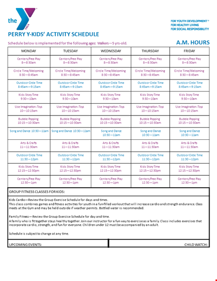 circle time: fun kids activity schedule for engaging learning template