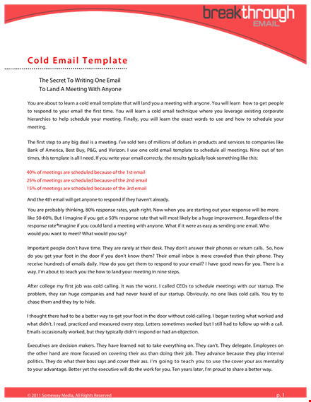 cold call recruiting email template template