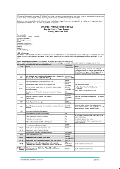 live event production schedule template - secure your event with effective management template