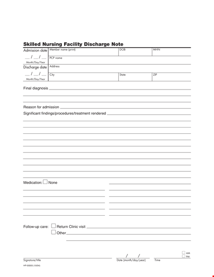 month discharge note template - easily create and customize discharge notes template