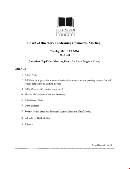 fundraising committee agenda template