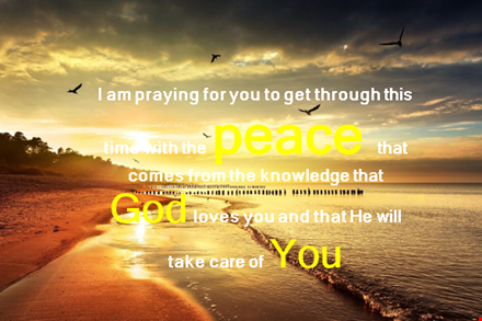 sending peace and praying: sympathy message template template