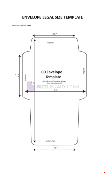 envelope legal size template