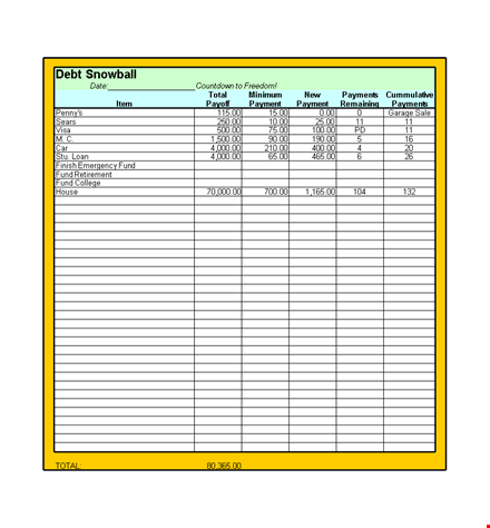 track payments and total debt with our debt snowball spreadsheet template