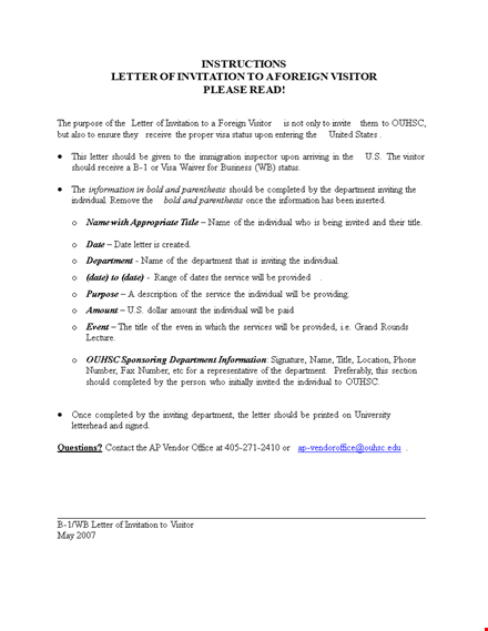 invitation letter for department - ouhsc template