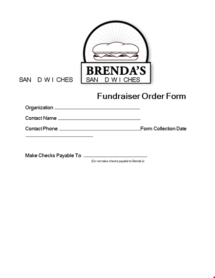 order form template - easy fundraiser contact form | checks payable template