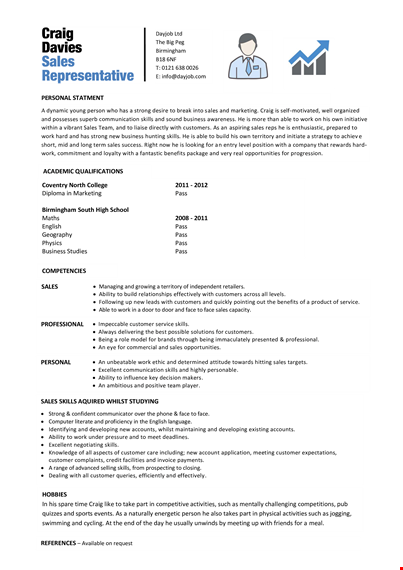 entry level sales representative resume template