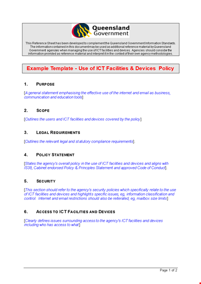 security policy for agency devices & facilities template