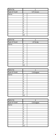 effortlessly organize your big day: wedding guest list template template