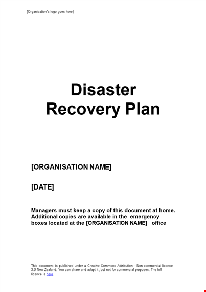 create an effective disaster recovery plan template | secure business, staff and access template