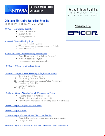 sales workshop agenda template