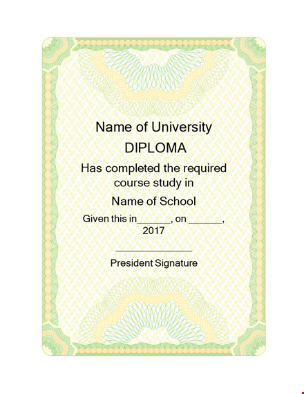 design your own diploma template - university completed template