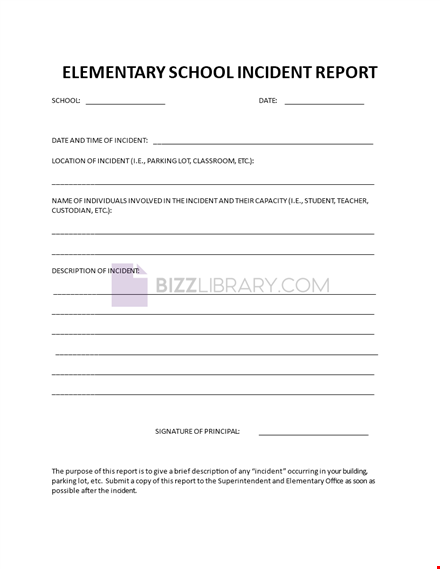 incident report school template