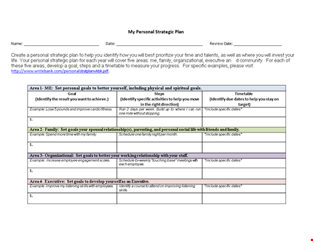 identify and achieve your personal goals with specific deadlines template