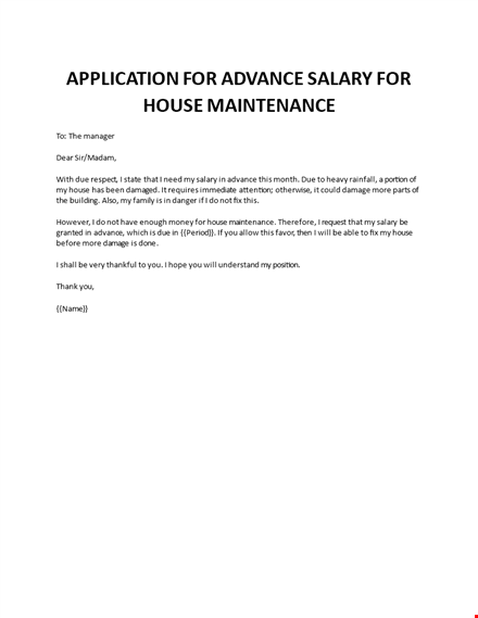 application for advance salary damaged house template
