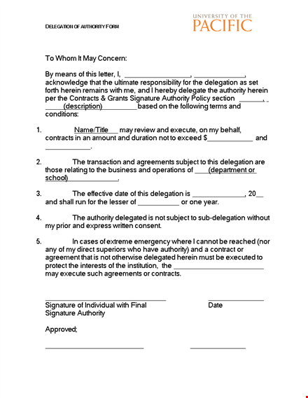 effective delegation of authority: to whom it may concern letter & contracts template