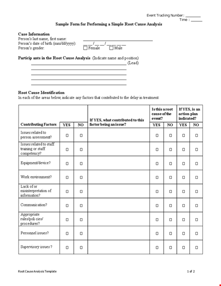 root cause analysis template | identify issues template