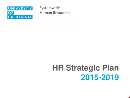 hr department strategic plan - leading programs for success template