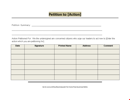 create a powerful petition with our action-oriented signature printed petition template template