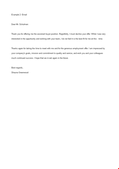 email job offer template