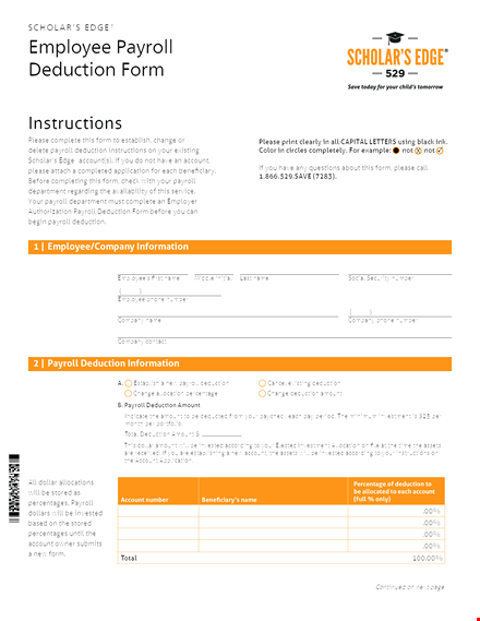 employee payroll deduction template template