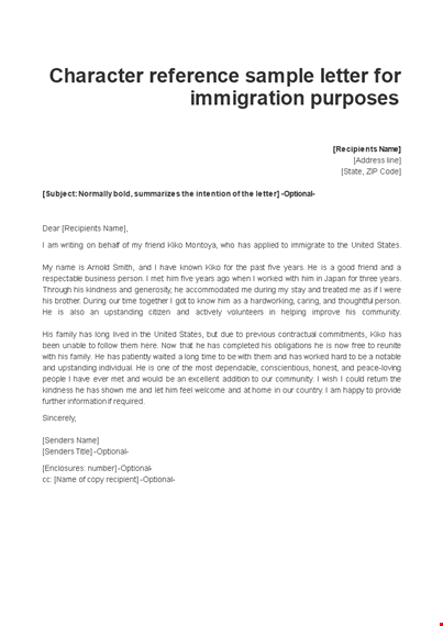 immigration letter - get your visa approved in years with our optional services template