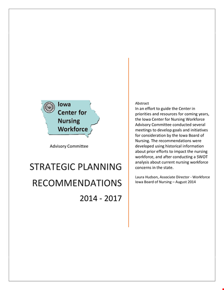 nursing department strategic plan template