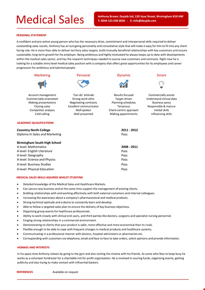 medical sales representative resume - proven sales expertise for medical industry opportunities template