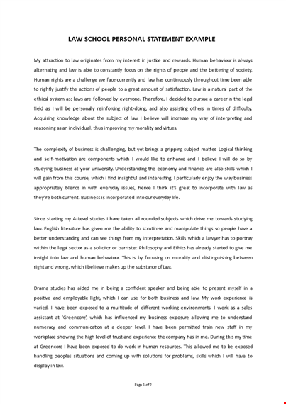 law school personal statement example template