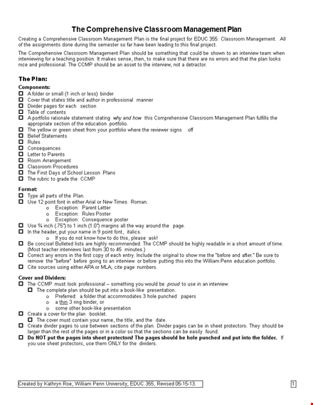 effective classroom management plan for engaging lessons and clear rules template