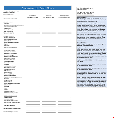 improve business cash flow with a detailed statement of expenses, payments, and total cash flow template
