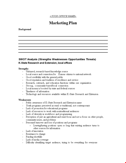 get results with our marketing plan template - target research, extension, state & local audiences template