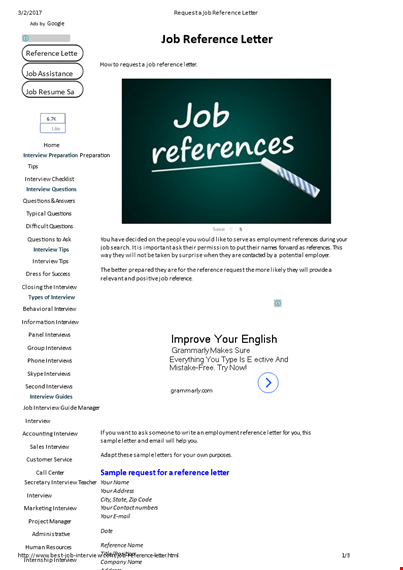 request for recommendation letter for job: a complete guide template