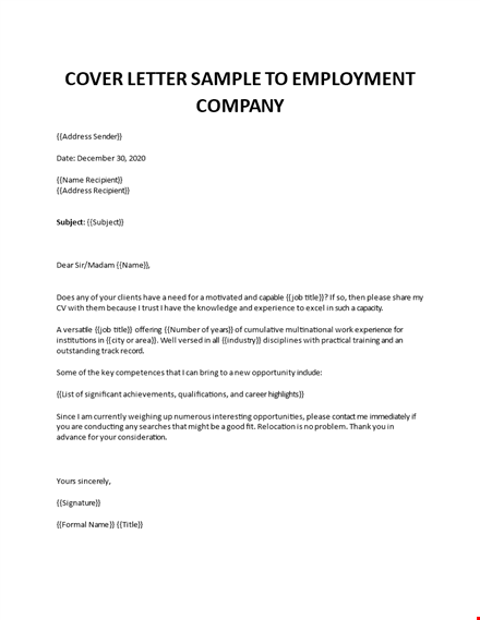 recruiter application letter example template