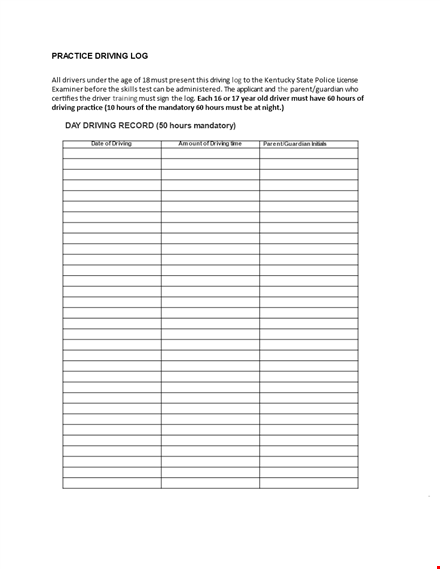 drivers daily log - track your driving hours with the help of a guardian template