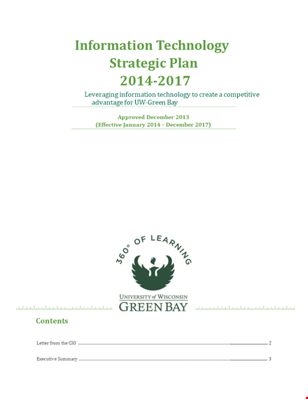 it strategic plan outline template