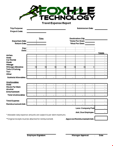 expense report template - simplify reimbursement process template