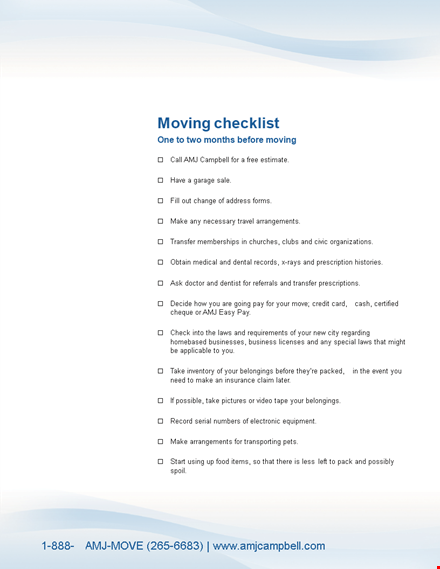 ultimate moving checklist: tips before moving, organize your address and garage template