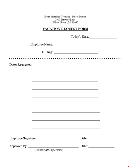 request vacation easily - employee-friendly form | moreland township template