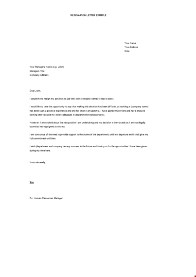 new job resignation simple letter free word download template