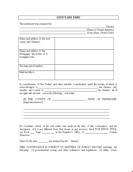quit claim deed template for state in the us template