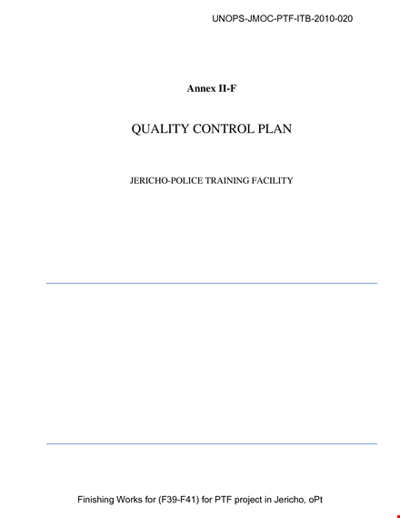 quality control management plan for contractors - unops-quality control management plan template