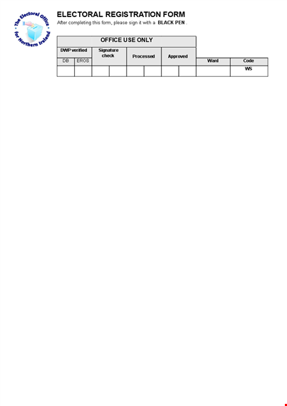 printable electoral registration form template