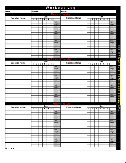 create a personalized workout with our template template