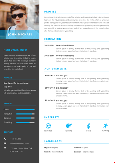 student resume a template