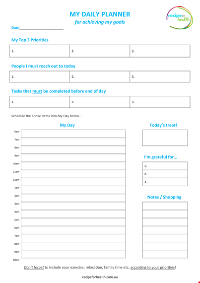 maximize your productivity with our daily planner template - prioritize your day template