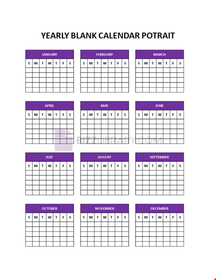 annual calendar template