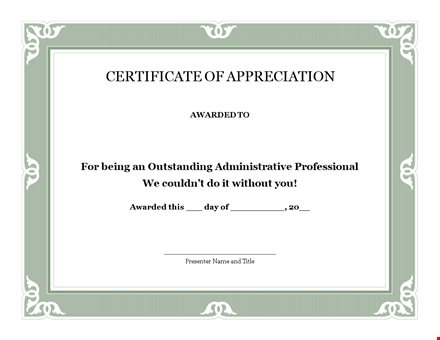 certificate of appreciation template - editable and printable template