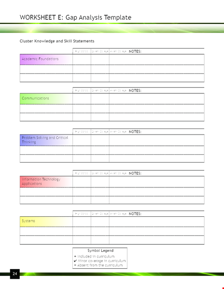 efficient gap analysis template for school and college notes - download now template