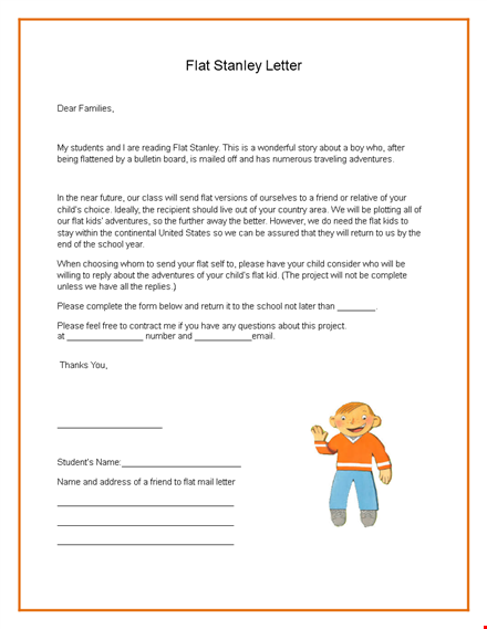 flat stanley template: make your child's adventures unforgettable with our flat stanley template! template